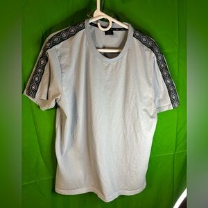 Men's Gray T-Shirt with Patterned Sleeves